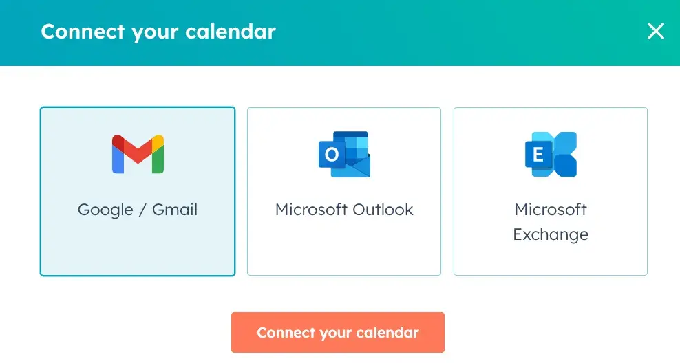 HubSpot permet d'intégrer le calendrier au CRM.