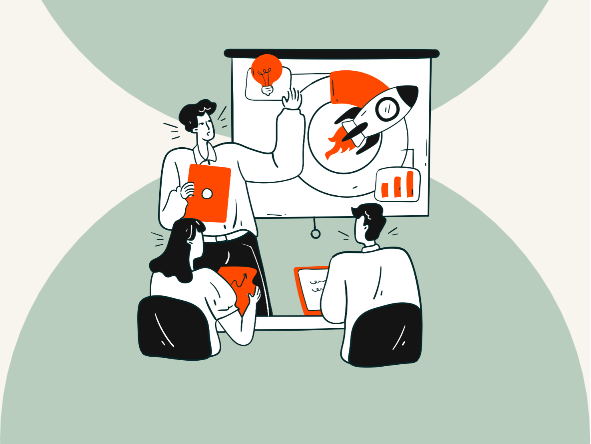 personne effectuant un elevator pitch