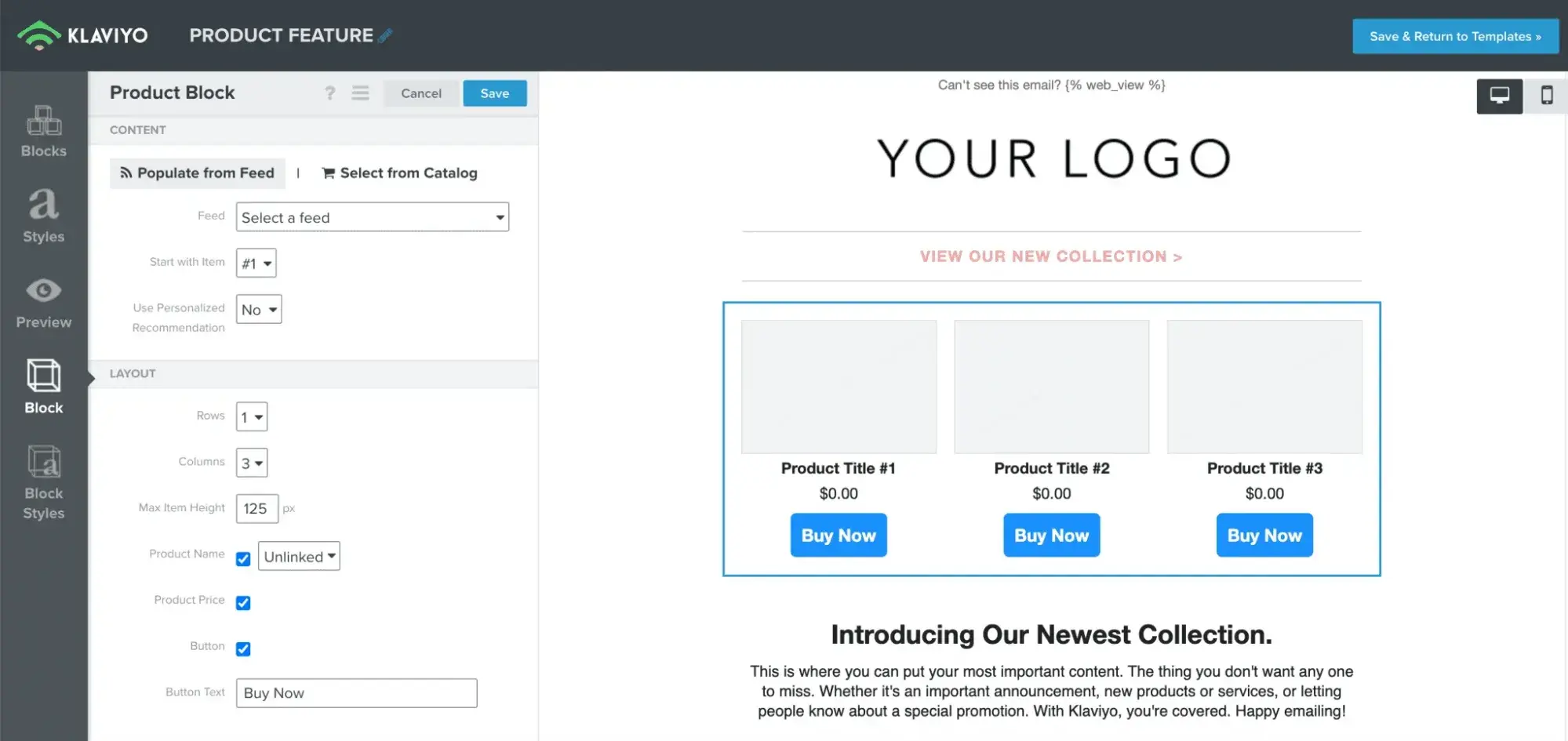 Interface d'e-mail marketing de Klaviyo pour les cabinets de conseil