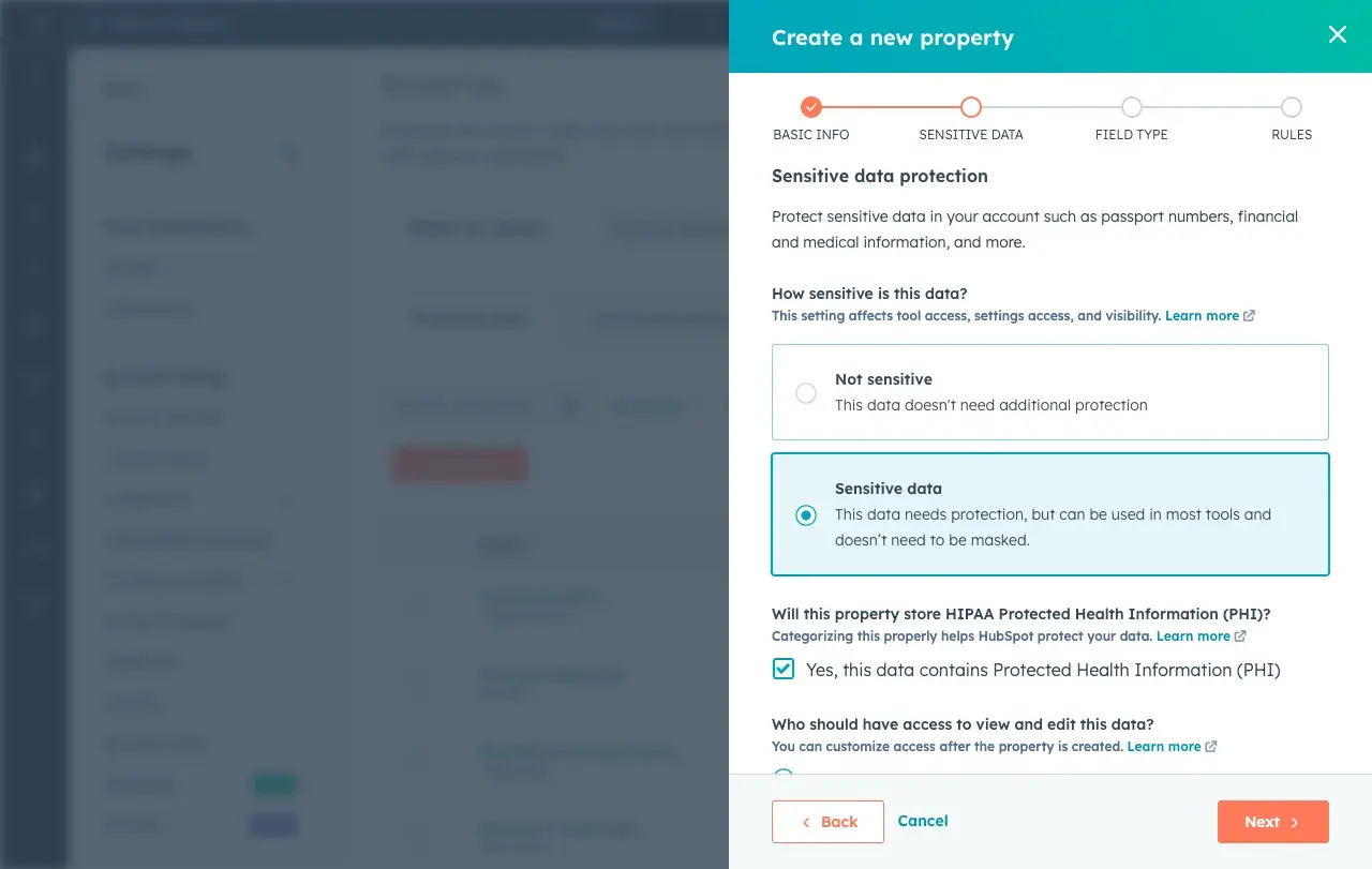 capture d'écran montrant la conformité HIPAA de HubSpot pour l'e-mail marketing dentaire