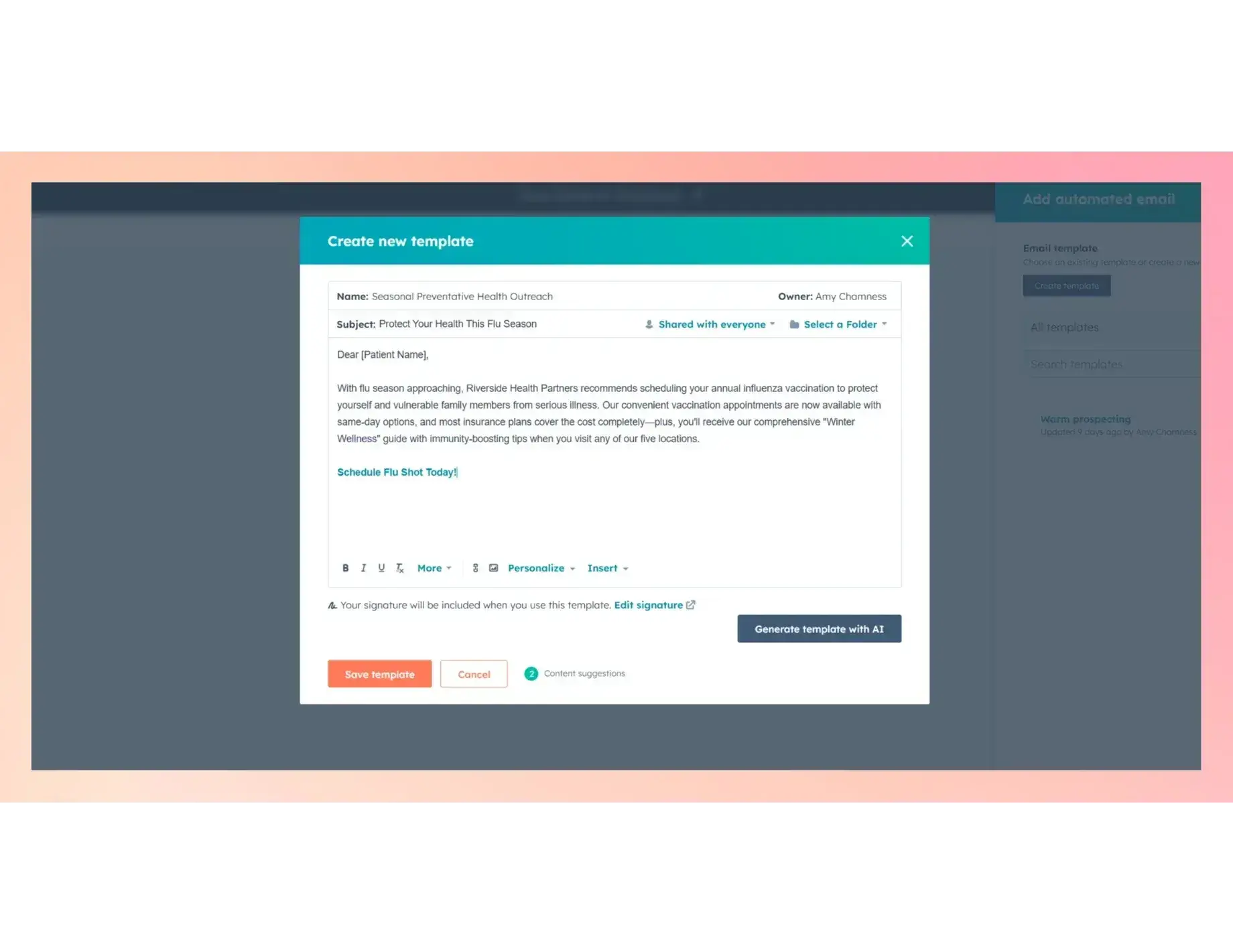 e-mail marketing pour le secteur de la santé&nbsp;: Marketing Hub de HubSpot