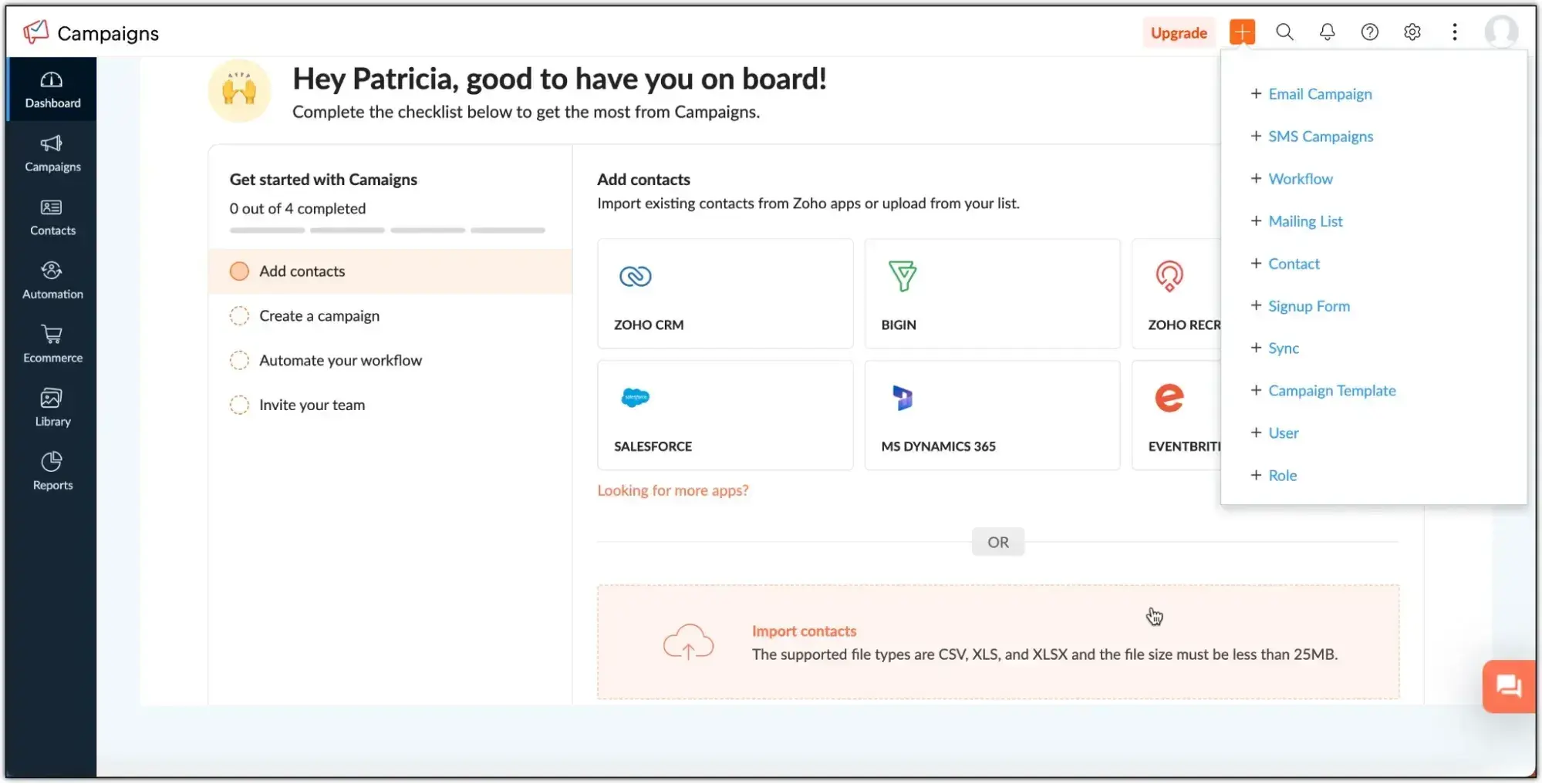 e-mail marketing pour le secteur de la santé&nbsp;: Zoho Campaigns