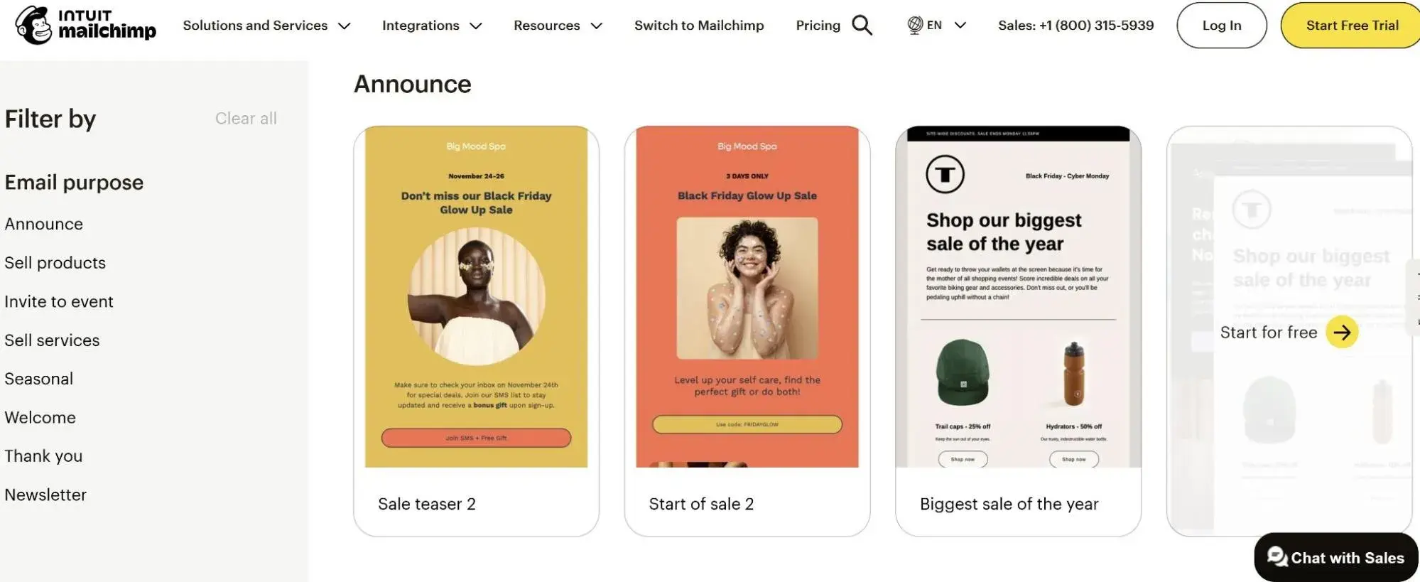 modèles d'e-mail marketing de Mailchimp