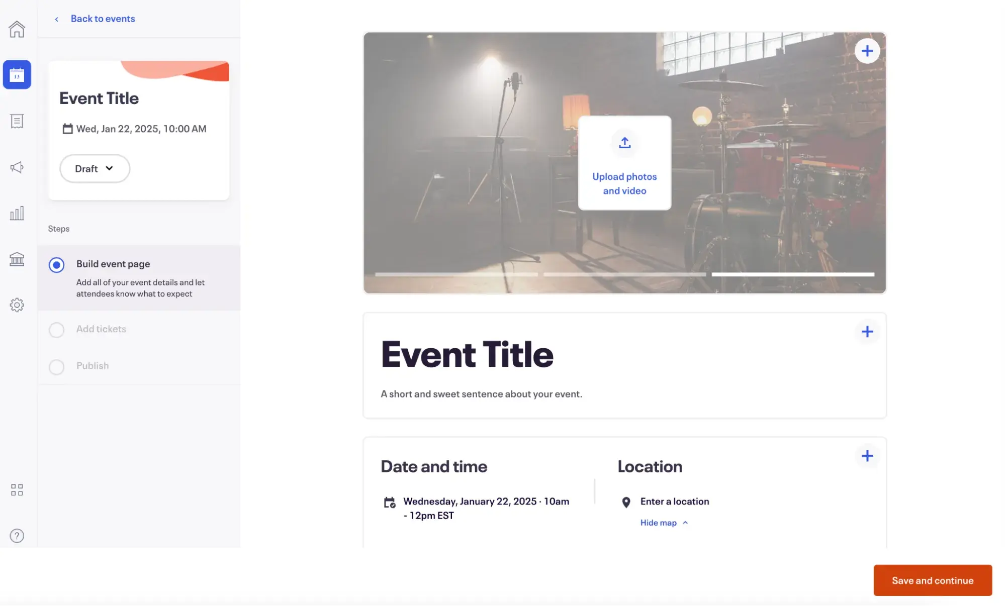 une capture d'écran de l'interface utilisateur de l'e-mail marketing d'Eventbrite pour l'événementiel