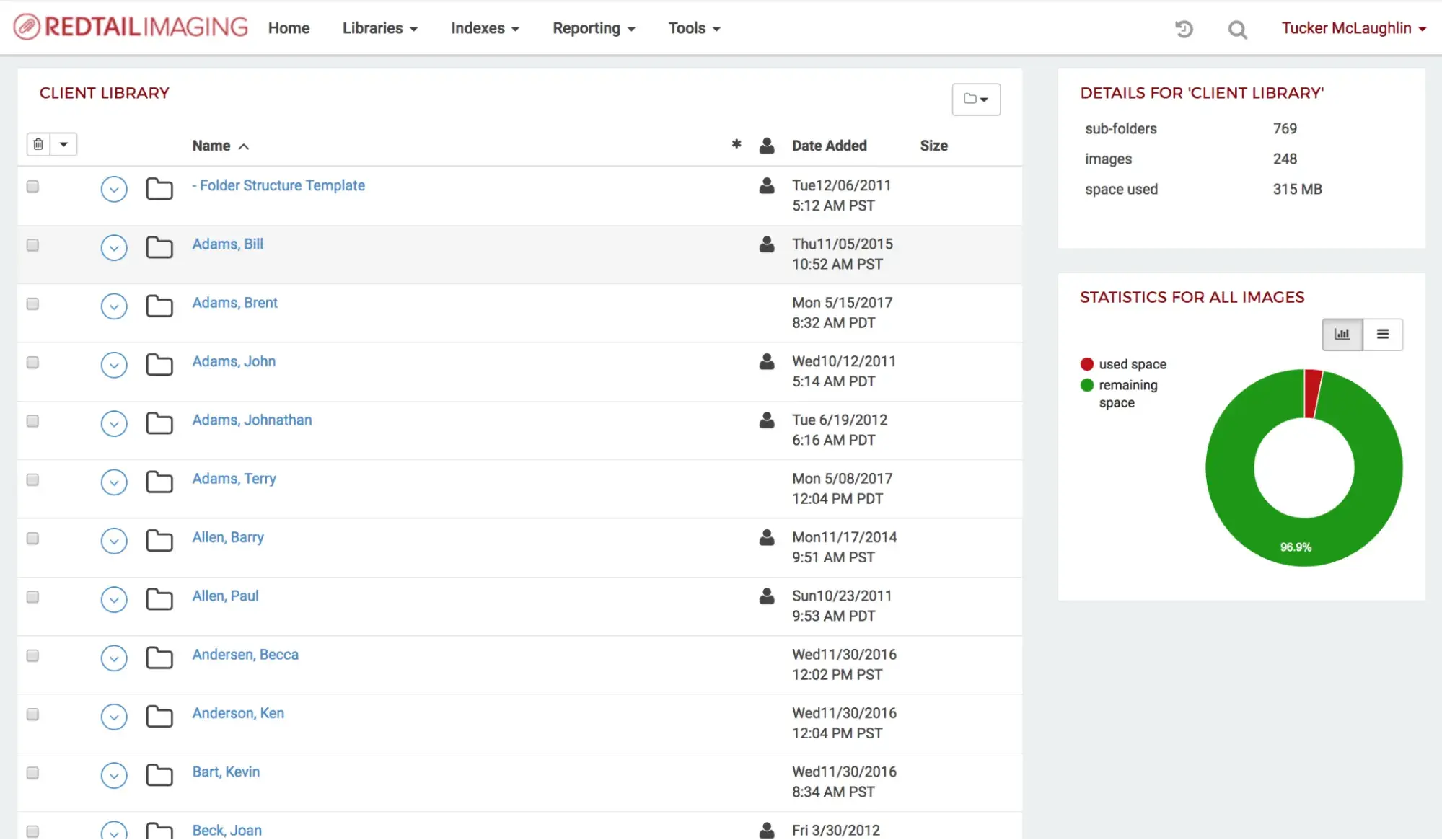 une capture d'écran de l'interface utilisateur de l'e-mail marketing de Redtail