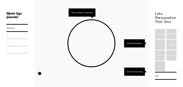 créer un logo en ligne avec hipster logo generator