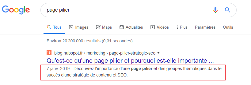 meta description dans Google