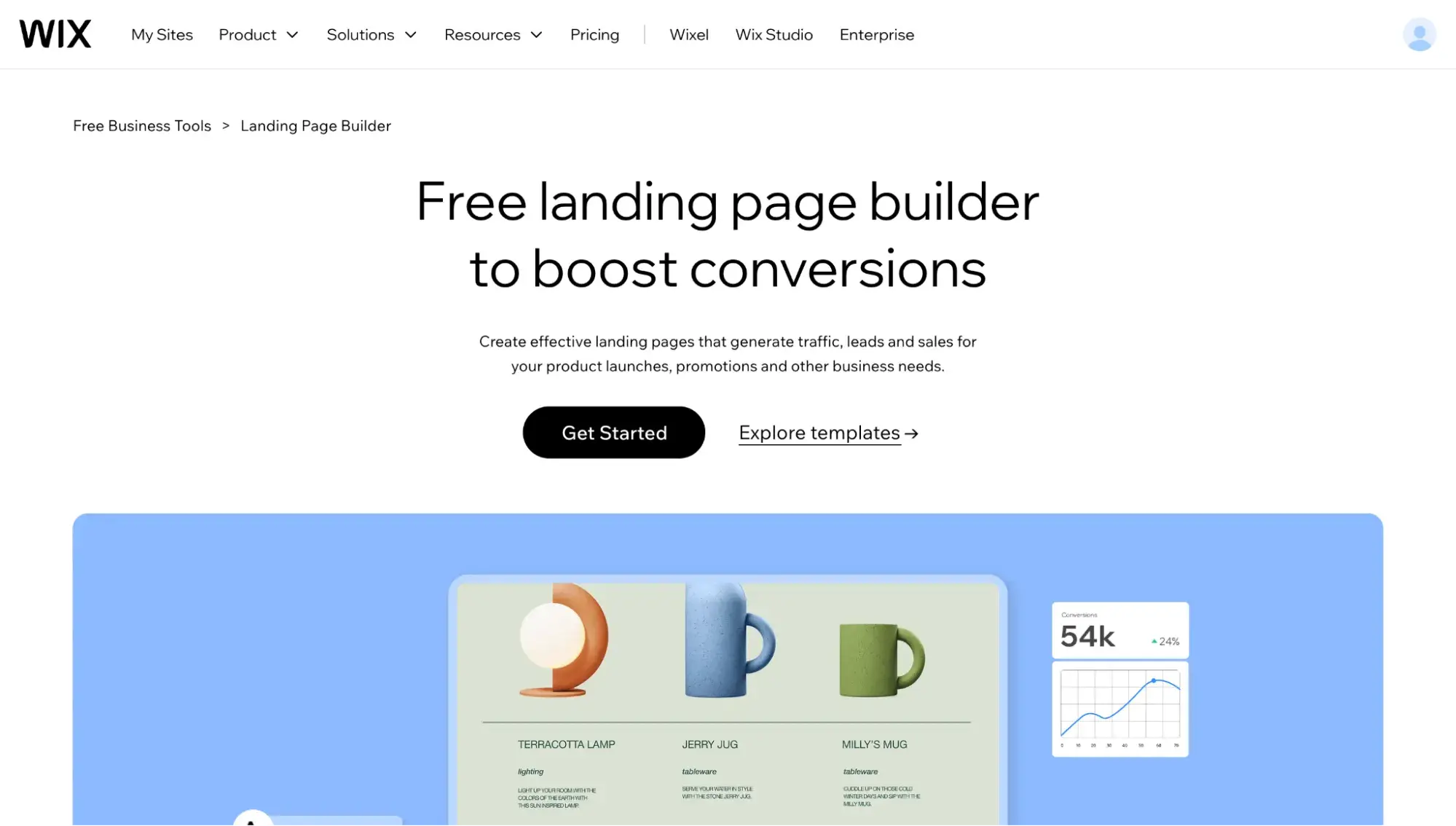 créateur de landing pages ia : wix