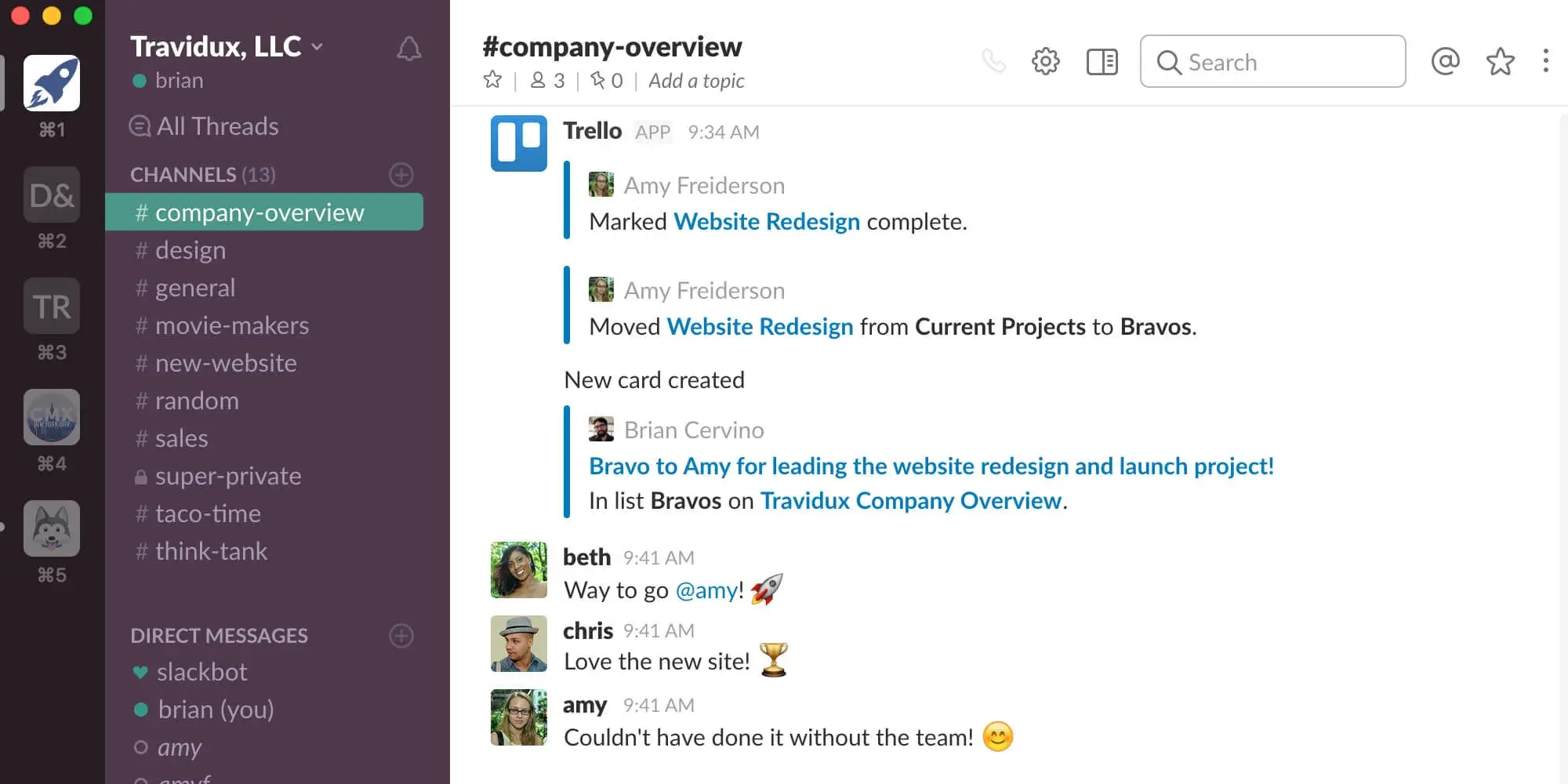 capture d'écran de l'interface utilisateur de Slack, illustrant une étape du loop marketing en pratique