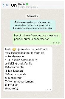 WhatsApp Paramétrer un chatbot