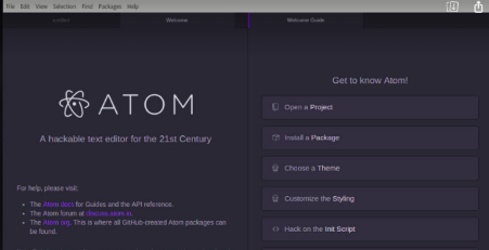 Atom text editor developed by GitHub