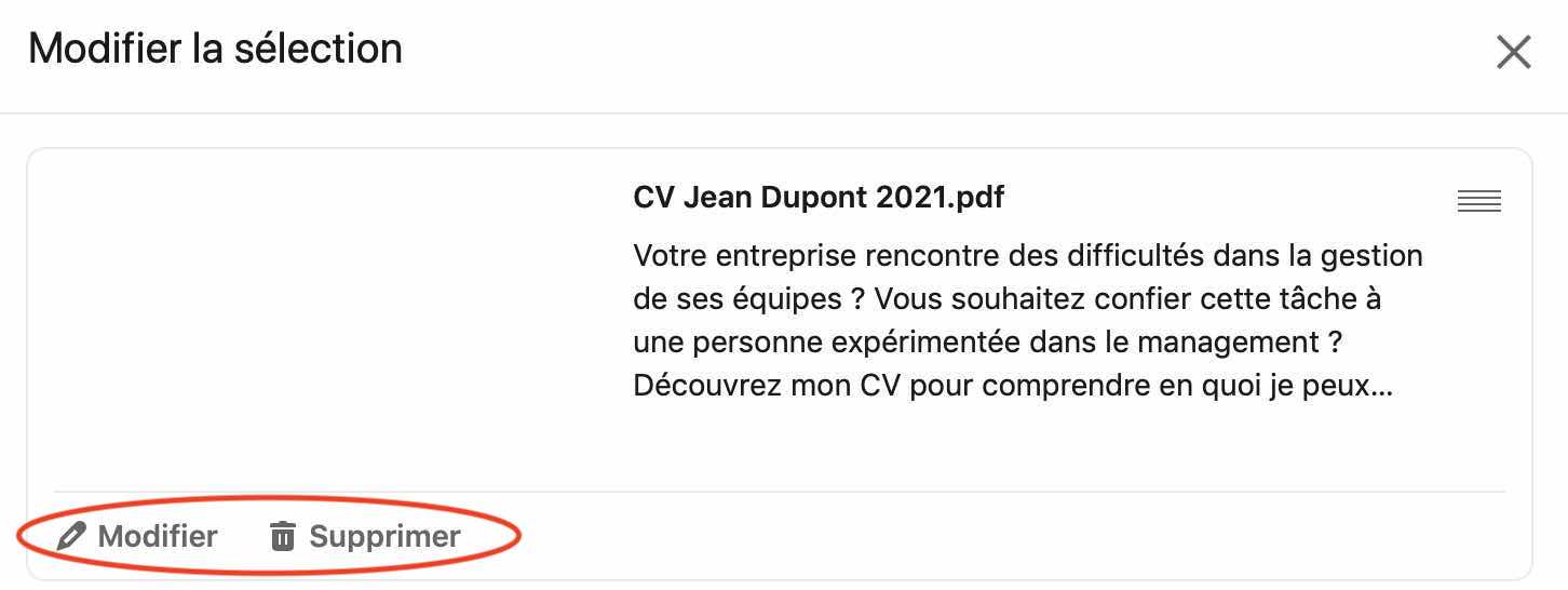 modifier ou supprimer CV