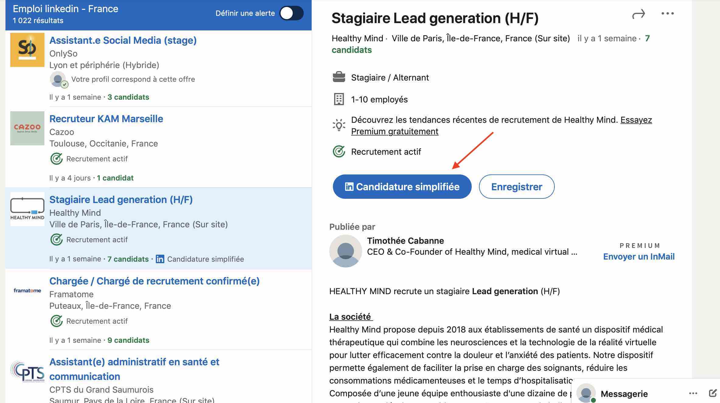 candidature simplifiée