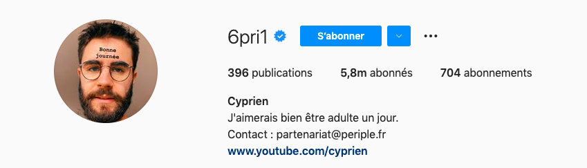 Instagram bio cyprien