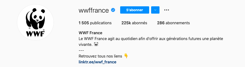 Exemple de bio Instgram wwf