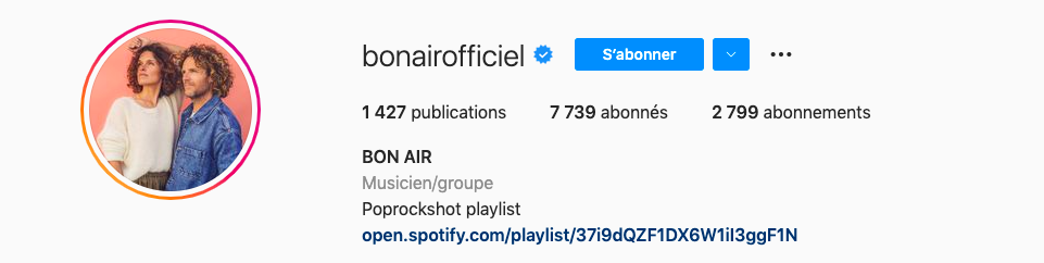 Exemple de bio insta groupe musique