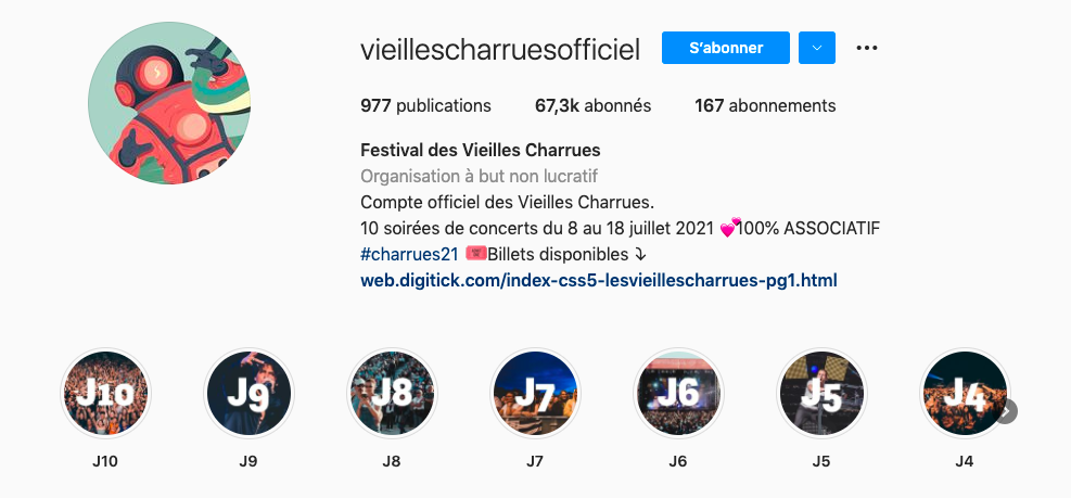 Exemple de bio instagram festival