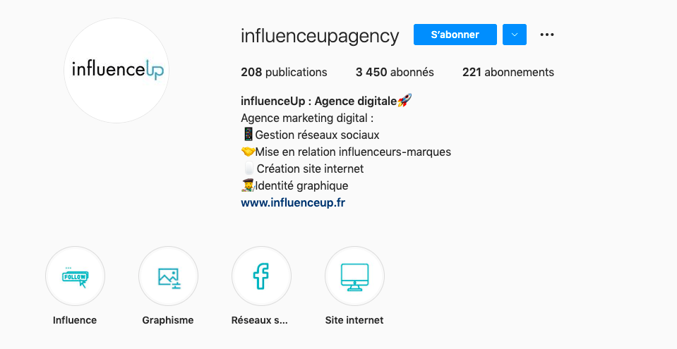 Exemple de bio instagram agence digitale