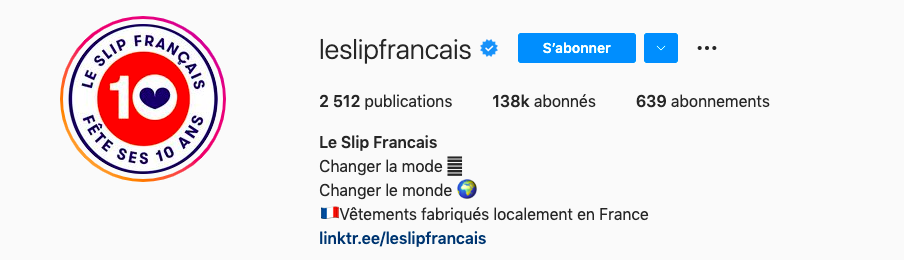 bio instagram le slip français