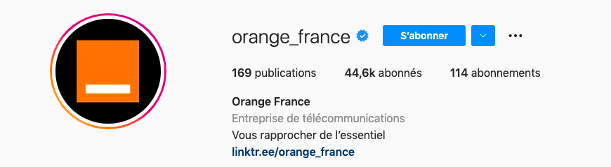 Exemple de bio instagram orange