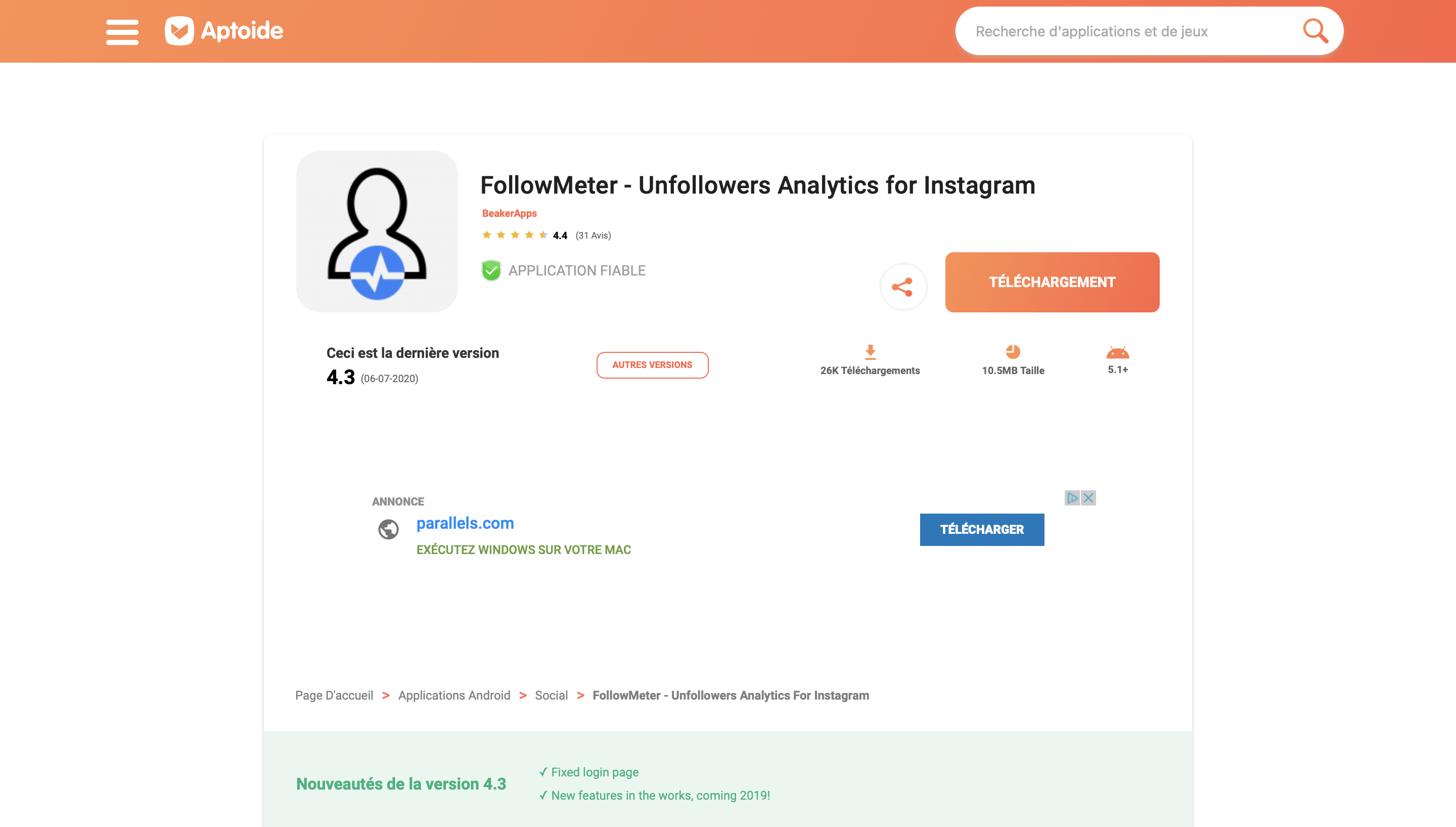 screenshot of Follow metter
