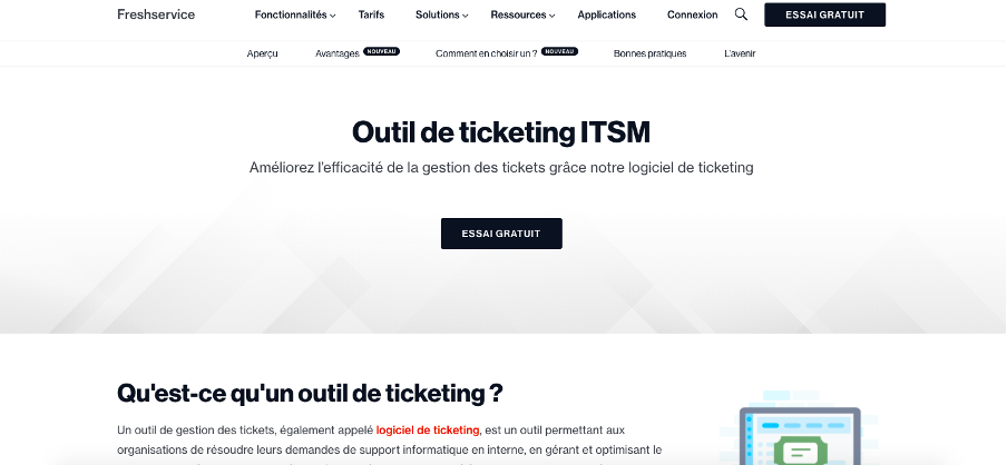 Freshservice logiciel de ticketing