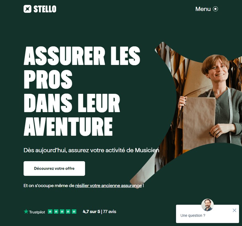 Landing page Stello