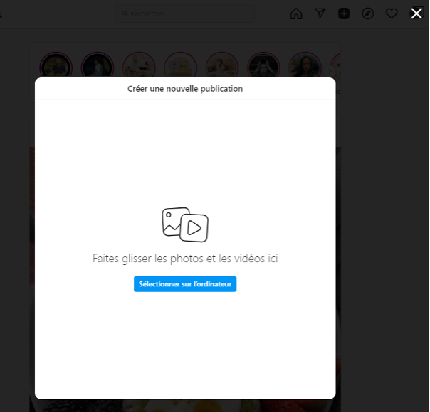 Publier une photo ou vidéo avec Instagram Web