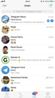 Conversation groupée sur Telegram