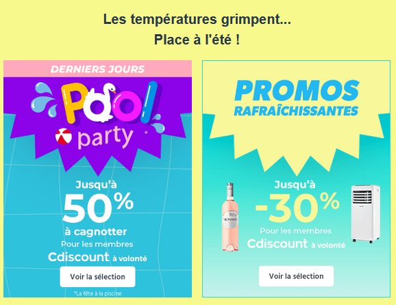 Affiches digitales des promotions et offres de l'été.