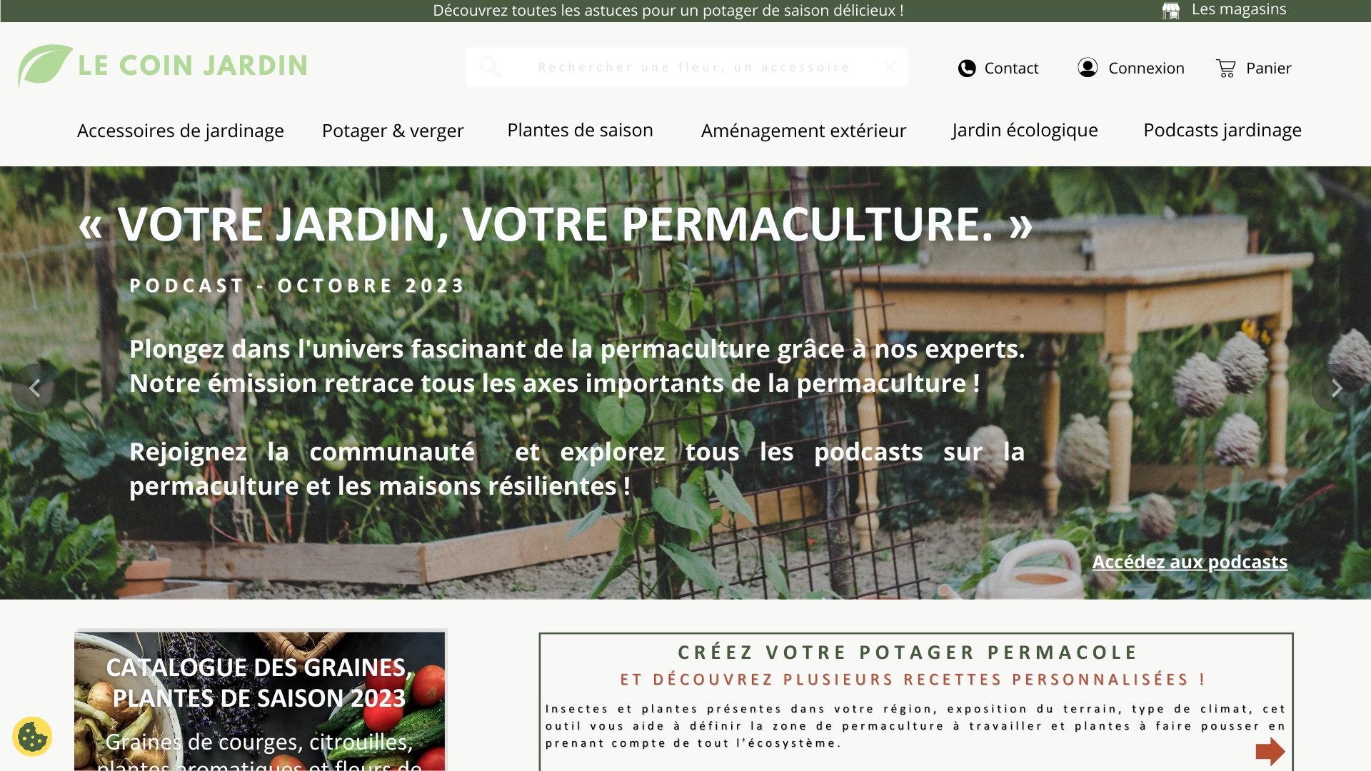 Un modèle de site web interactif de vente de matériel de jardinage