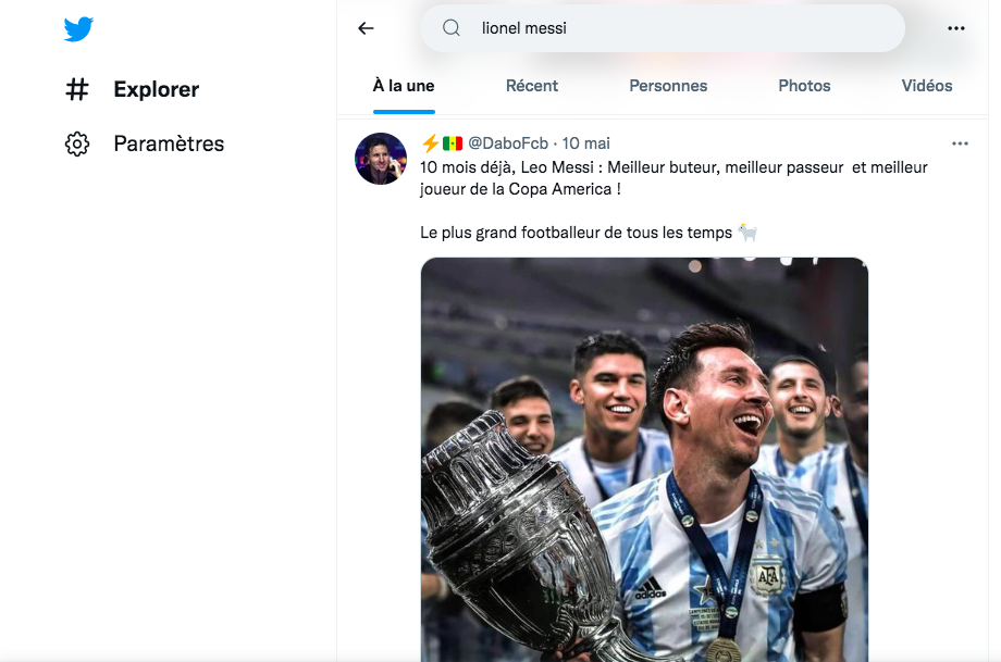 Messi trending on twitter