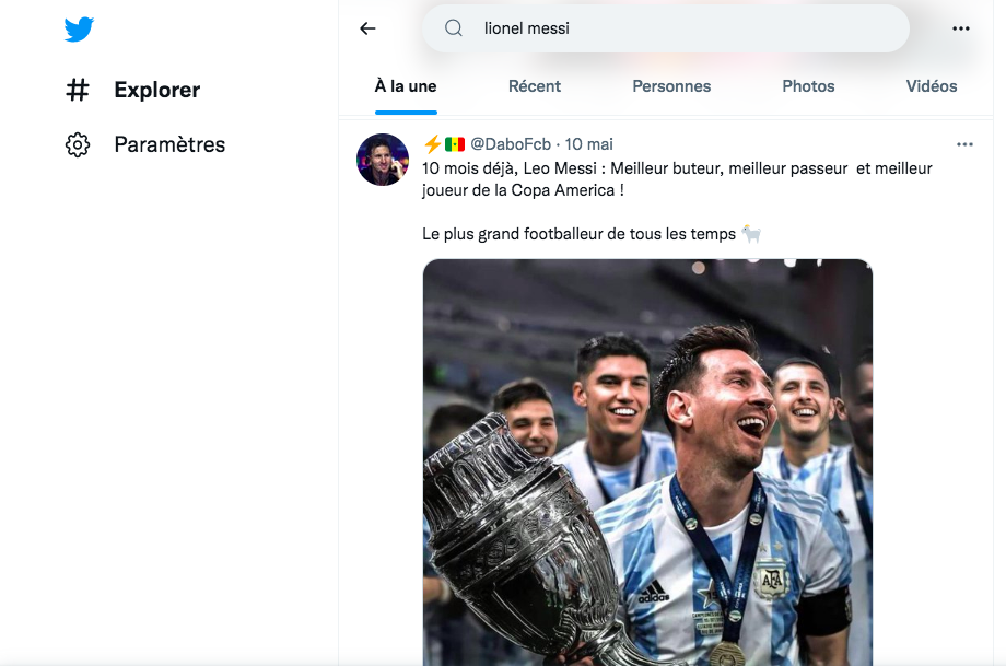 Messi en tendance twitter