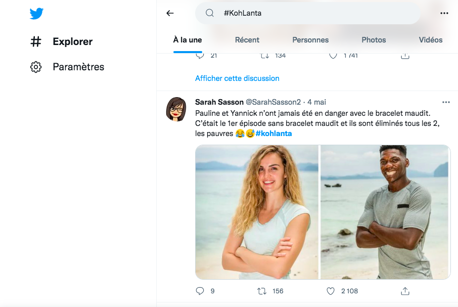 Koh Lanta en tendance twitter