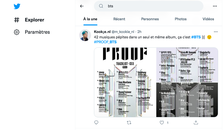 BTS en tendance twitter