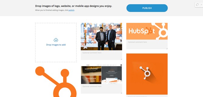 example of a moodboard with HubSpot