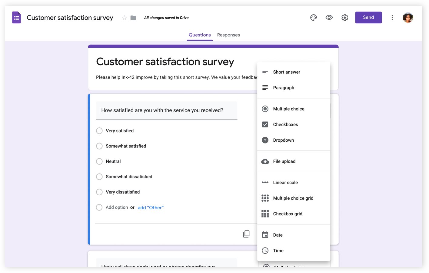 create a quiz with google forms